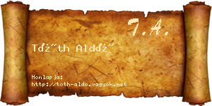 Tóth Aldó névjegykártya